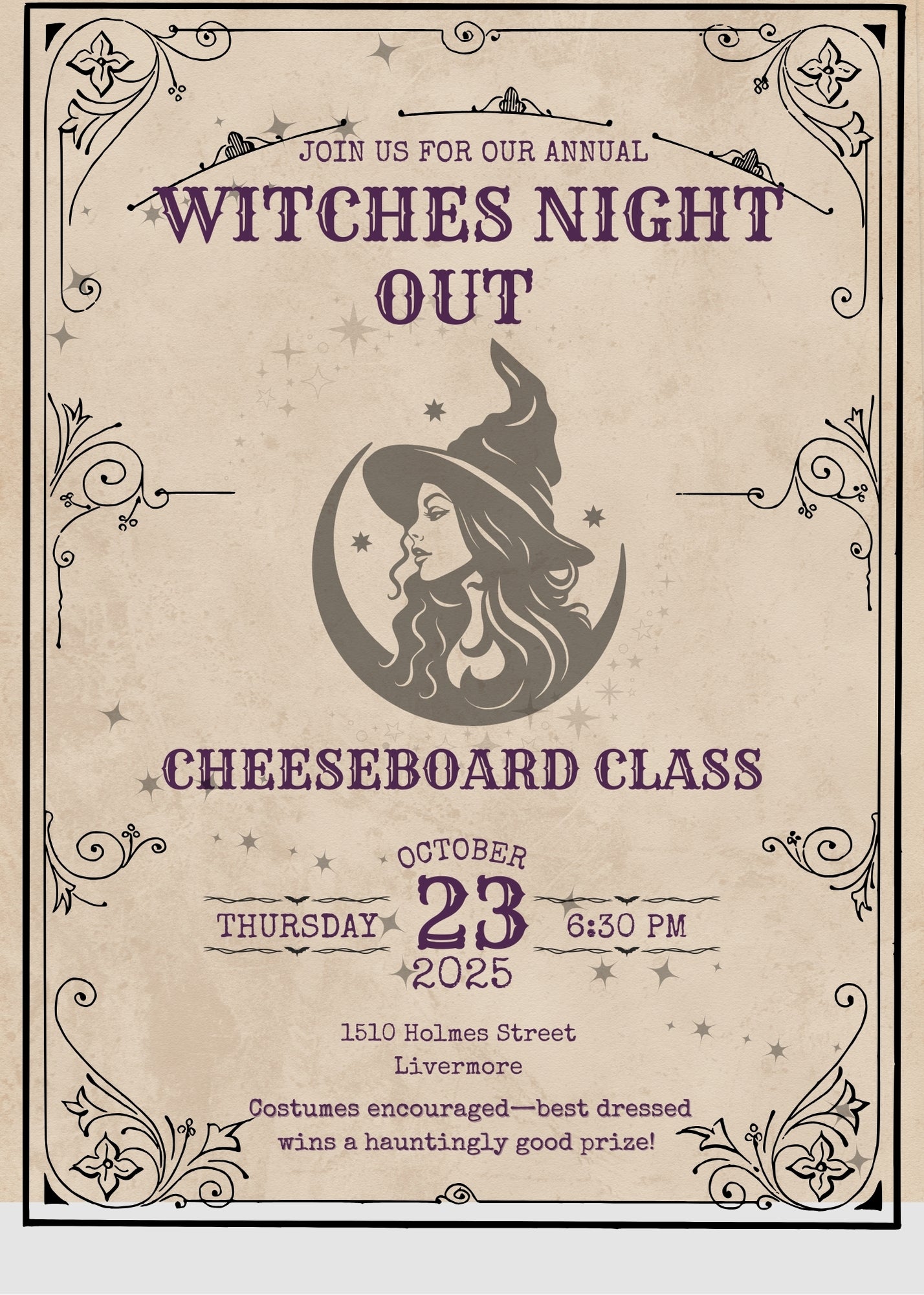 Witches Night Out Cheeseboard Class 2025